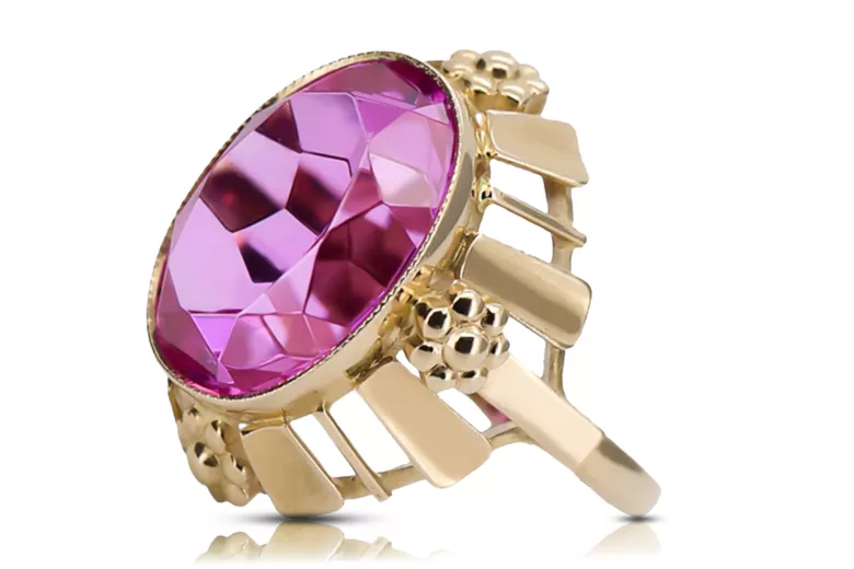 Vintage bijuterii Inel Ametist Aur galben 14K vrc043y